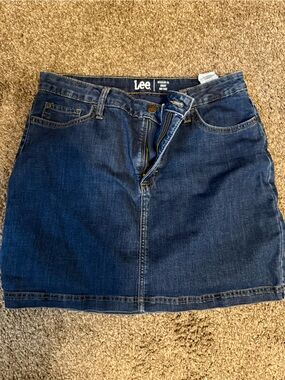 Lee Women's Dark Blue Denim Skort - Straight Cut